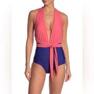 Nicole Miller Colorblock Convertible One Piece